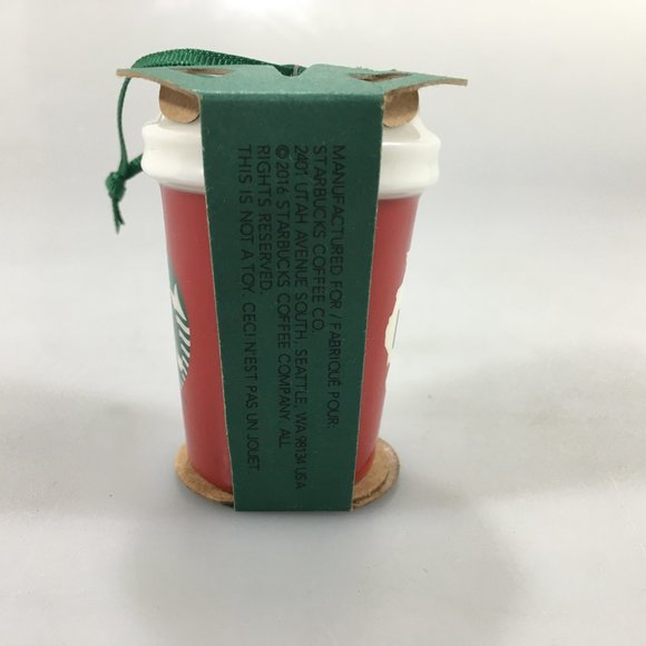 Starbucks Red Illinois Ornament Classic Ceramic Hot Cup Logo Holiday 2016 NEW - Picture 4 of 5